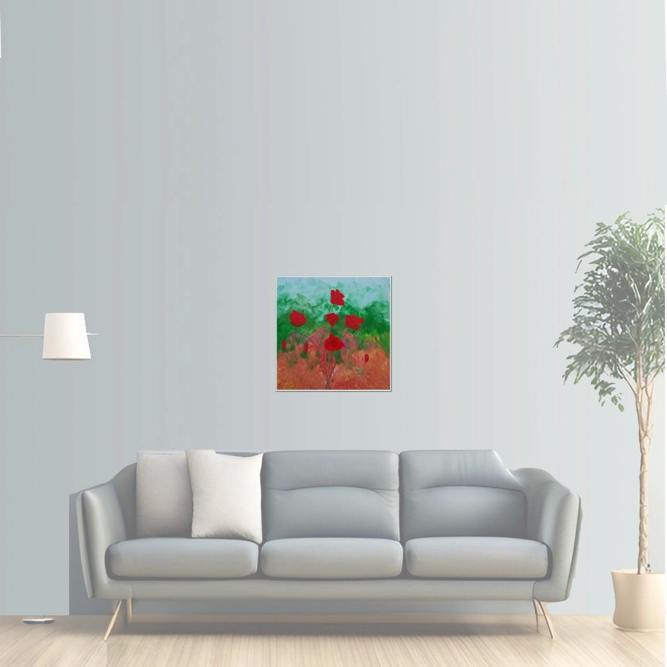 Painting titled 'Together, preparing for summer' by Monica Fallini