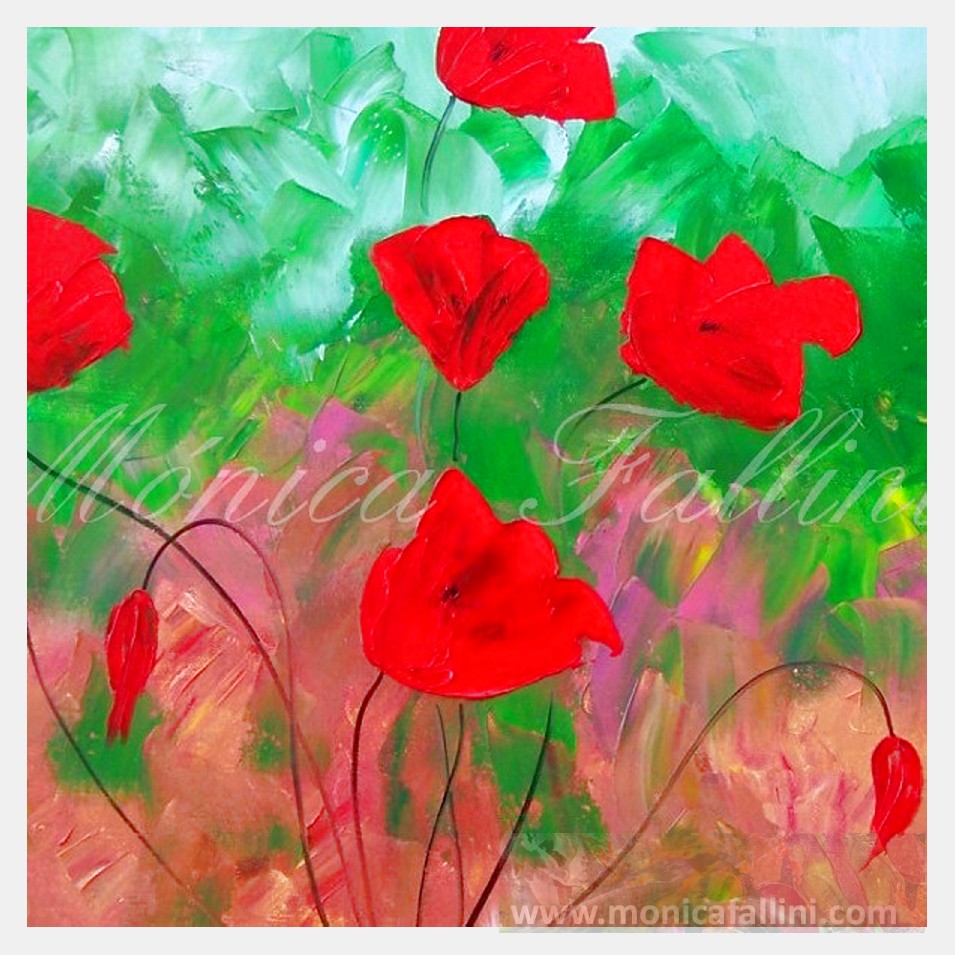 Painting titled 'Together, preparing for summer' by Monica Fallini
