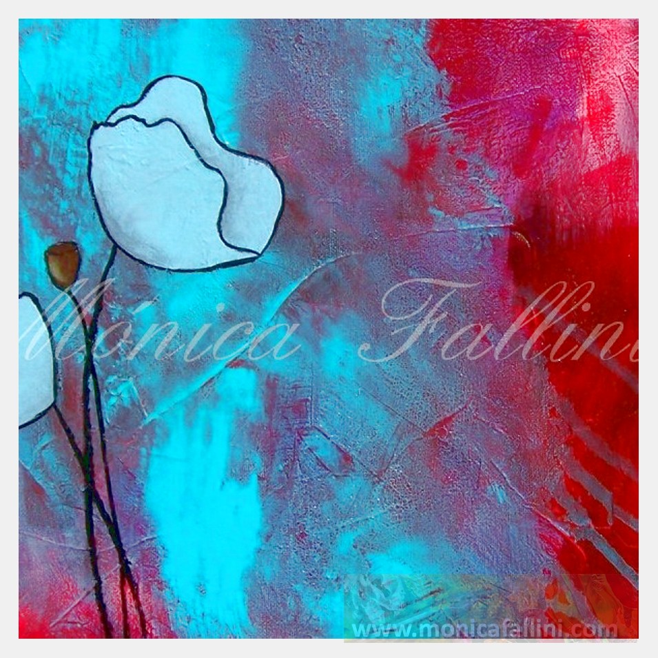 Painting titled 'Paper Poppies III' by Monica Fallini
