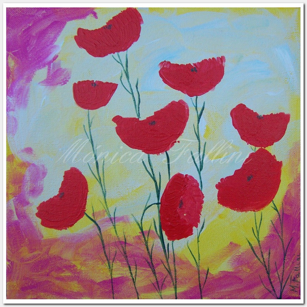 Painting titled 'Red Poppies' by Monica Fallini