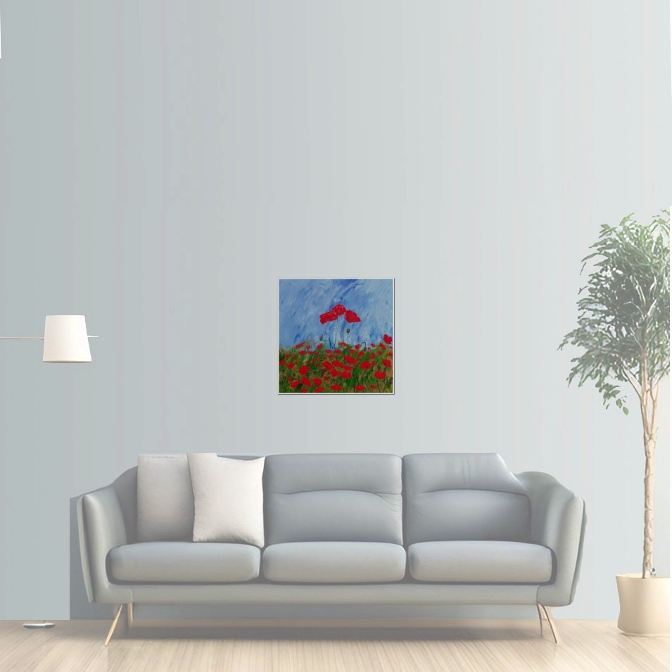 Painting titled 'A garden of Poppies dream' by Monica Fallini