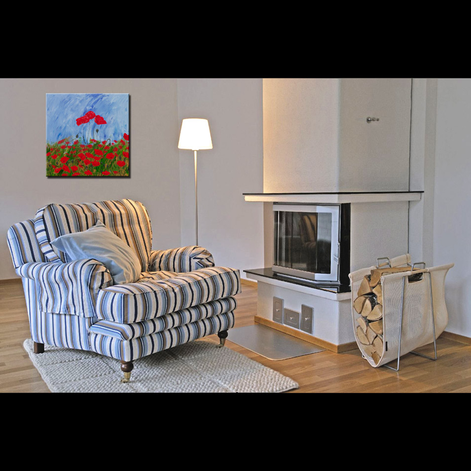 Painting titled 'A garden of Poppies dream' by Monica Fallini