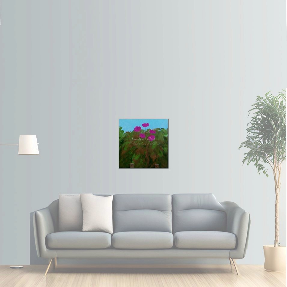 Painting titled 'Pink Poppies garden' by Monica Fallini