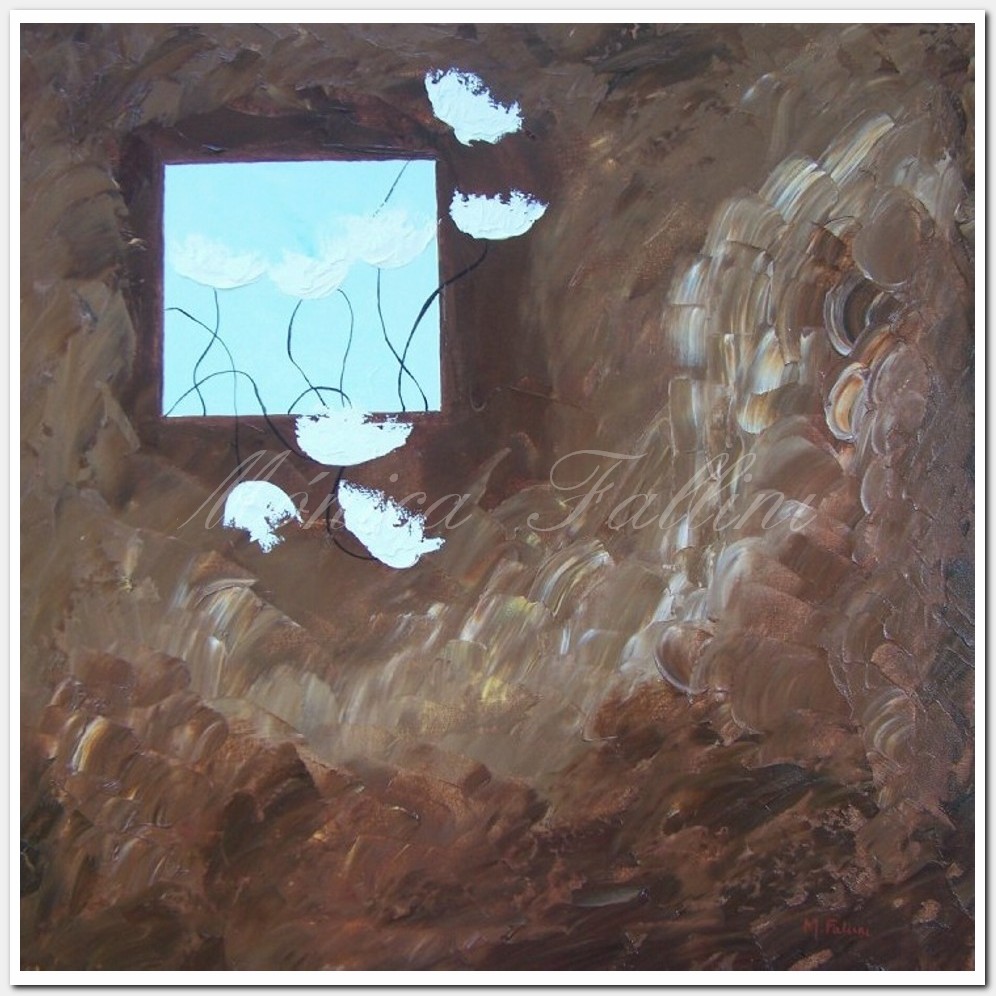 Painting titled 'Snow Poppies' by Monica Fallini