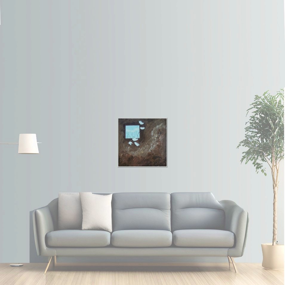 Painting titled 'Snow Poppies' by Monica Fallini