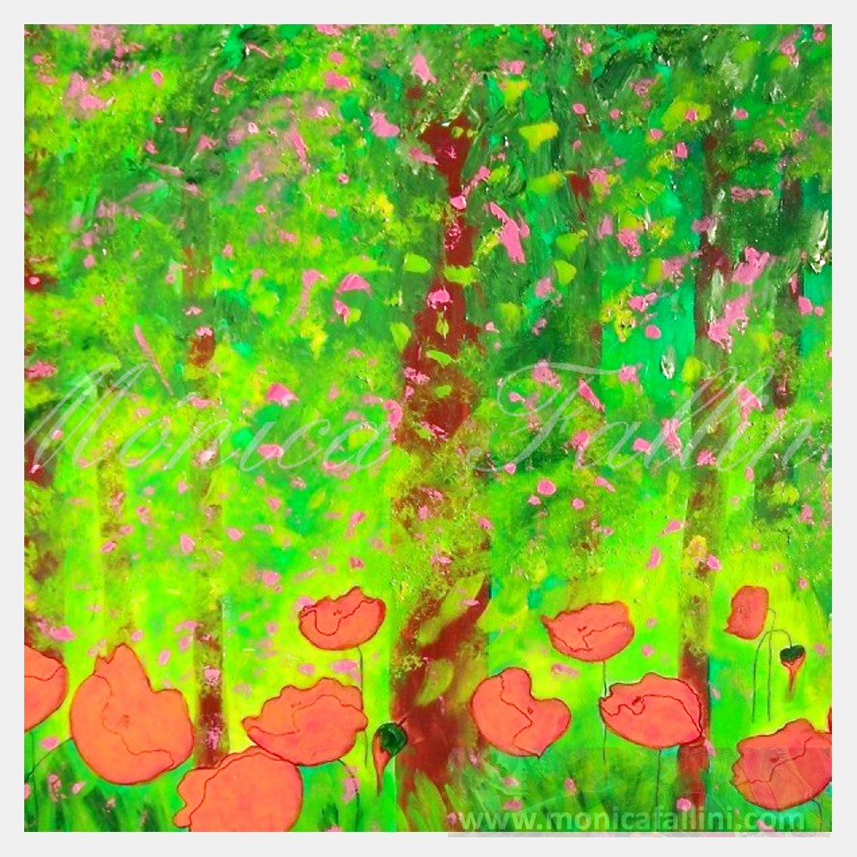 Painting titled 'Into the woods III' by Monica Fallini