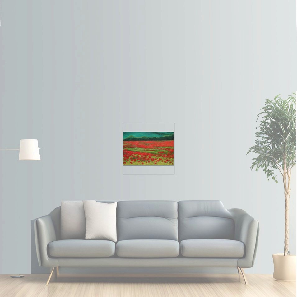 Painting titled 'Field of red Poppies' by Monica Fallini