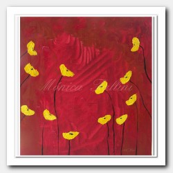 Yellow Poppies on red