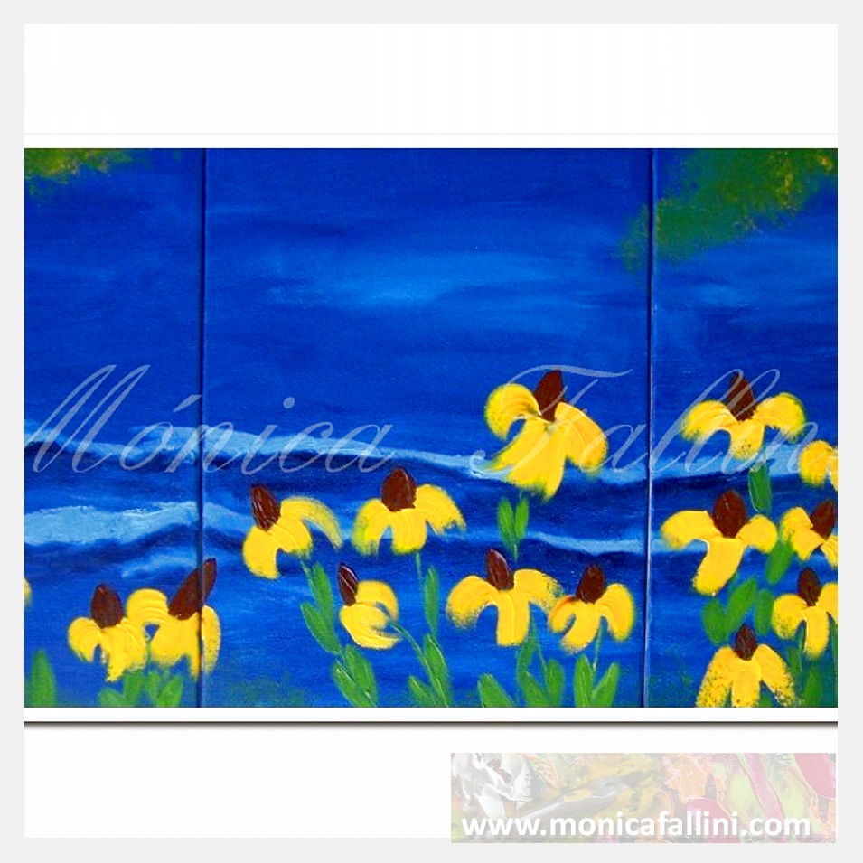 Painting titled 'Meet me by the ocean...' by Monica Fallini