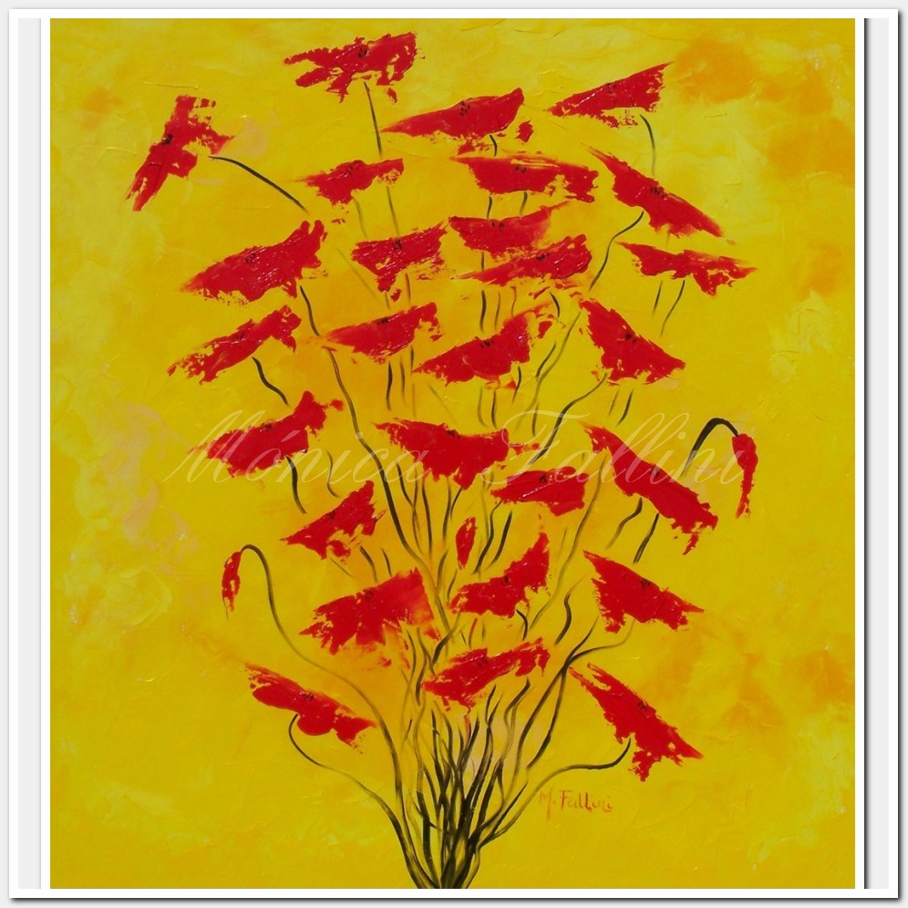 Painting titled 'Free spirit Poppies IX' by Monica Fallini