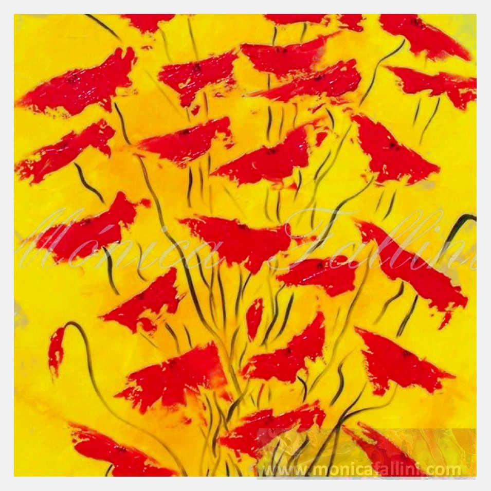Painting titled 'Free spirit Poppies IX' by Monica Fallini