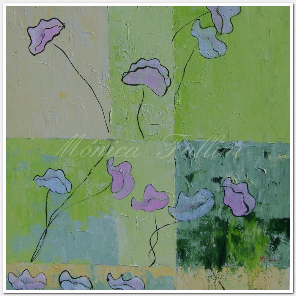 Painting titled 'Verde agua' by Monica Fallini