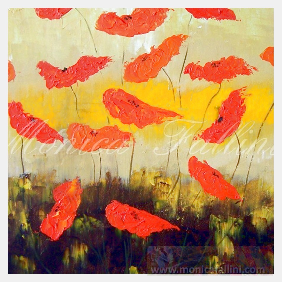 Painting titled 'Free spirit Poppies VIII' by Monica Fallini