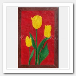 Yellow Tulips in a frame.