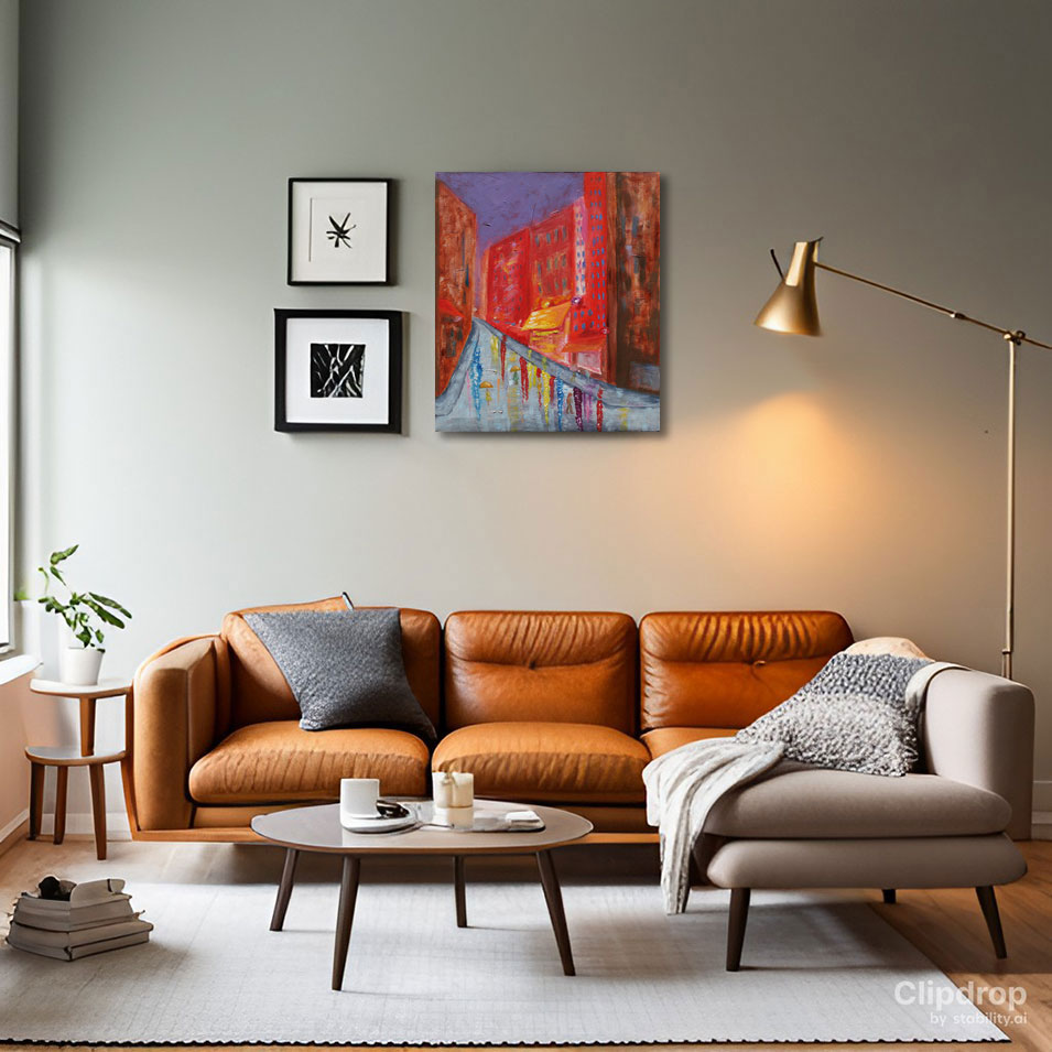 Painting titled 'Urban memories II' by Monica Fallini