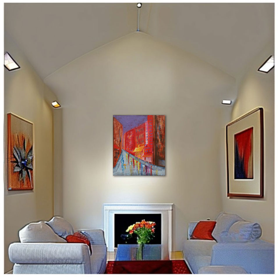 Painting titled 'Urban memories II' by Monica Fallini