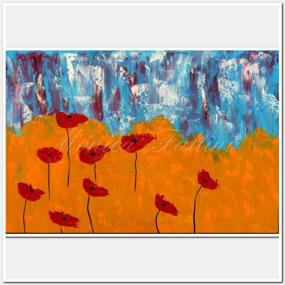 Painting titled 'Winter poppies II' by Monica Fallini