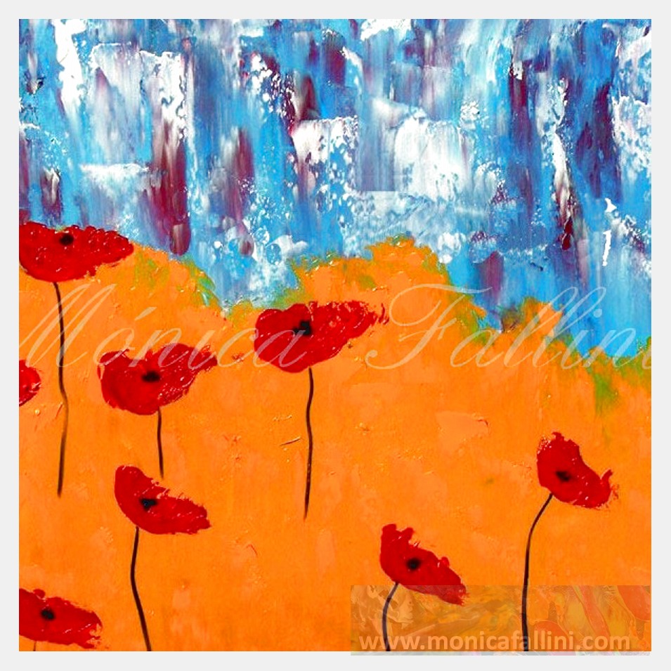 Painting titled 'Winter poppies II' by Monica Fallini