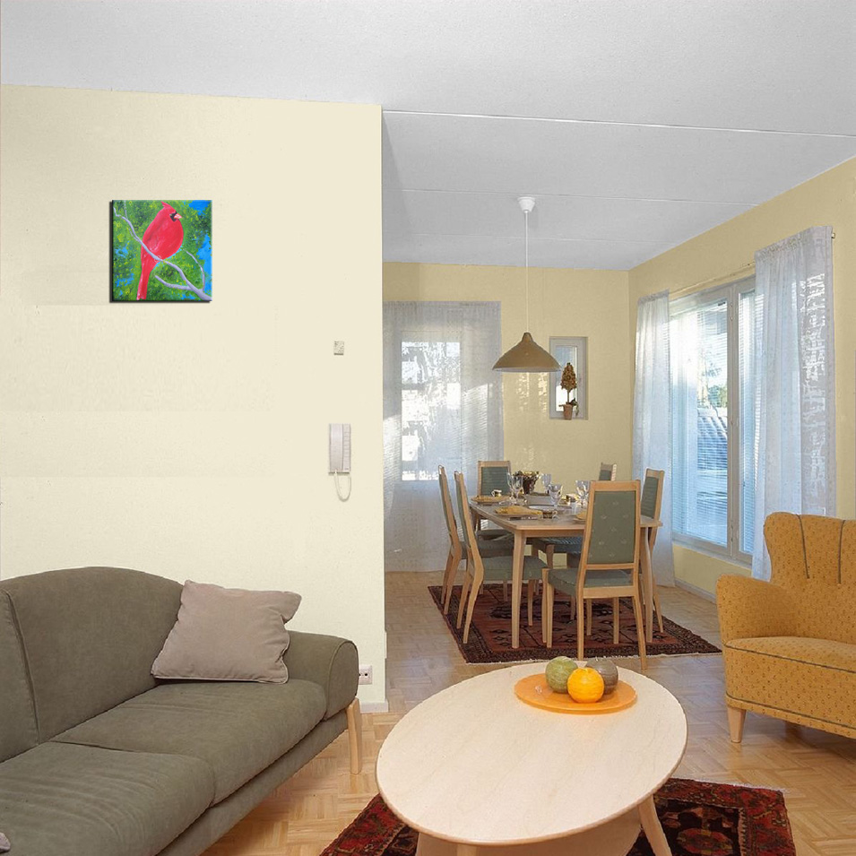 Painting titled 'Cardinal IV' by Monica Fallini