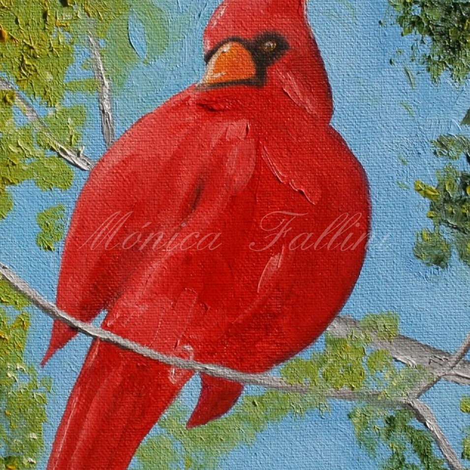 Painting titled 'Cardinal V' by Monica Fallini