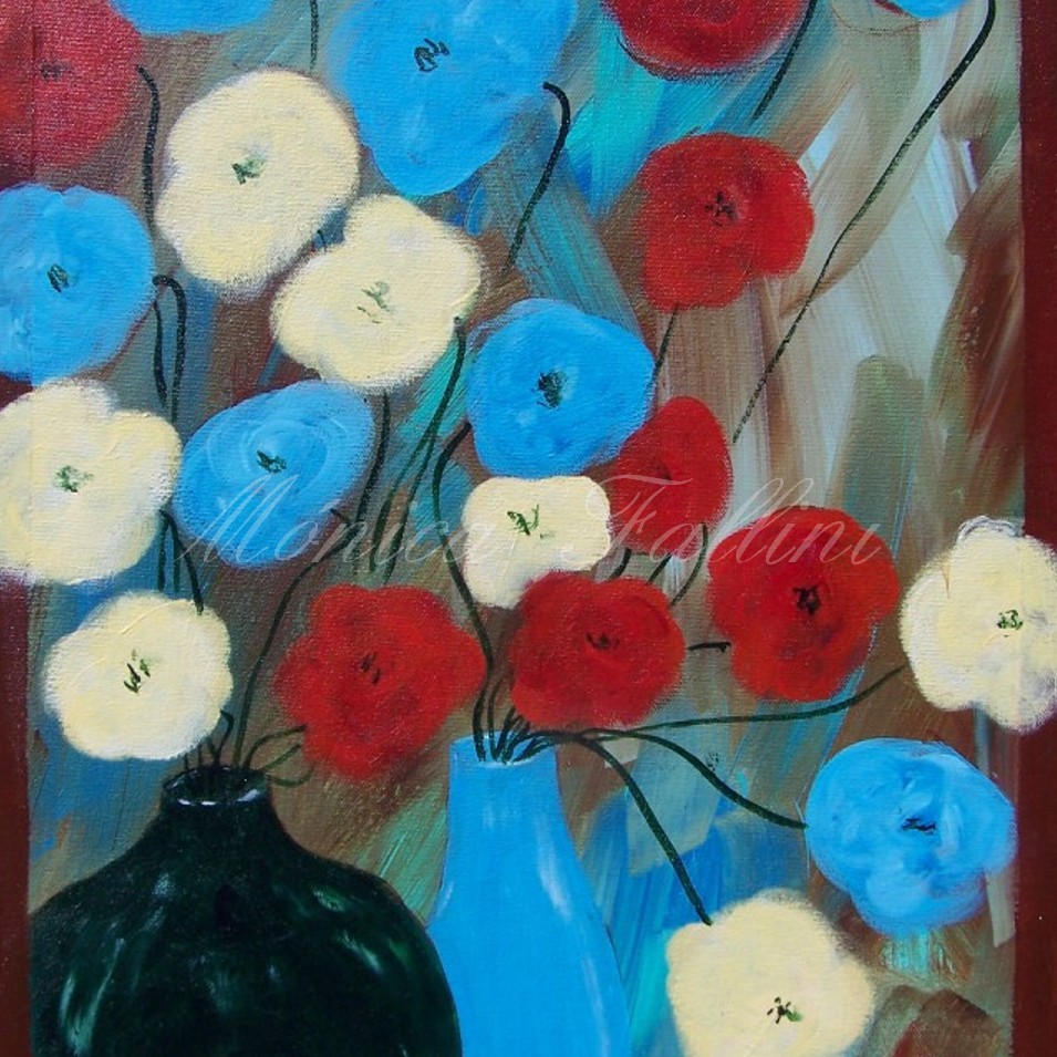 Painting titled 'Abstract flower bouquet XI' by Monica Fallini