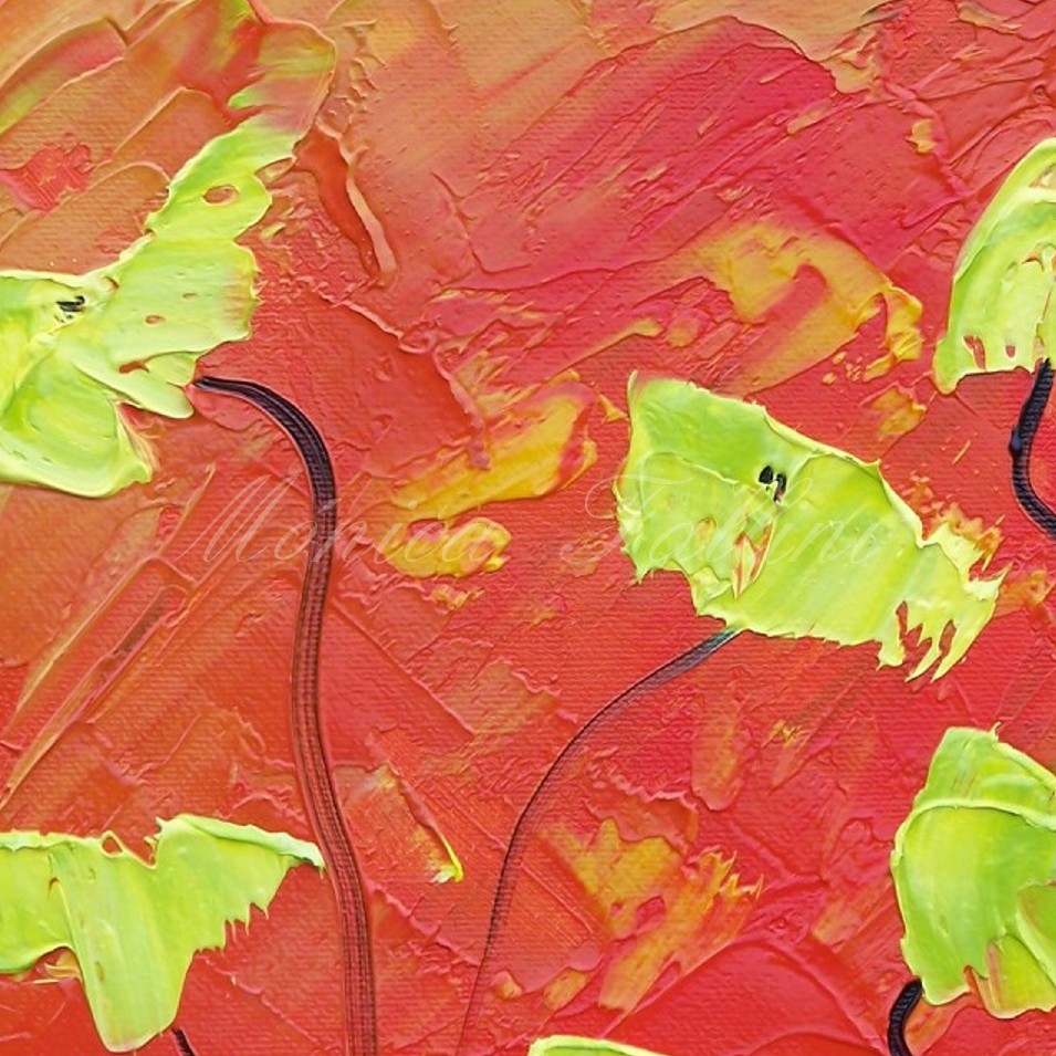 Painting titled 'Poppies...daily VI' by Monica Fallini