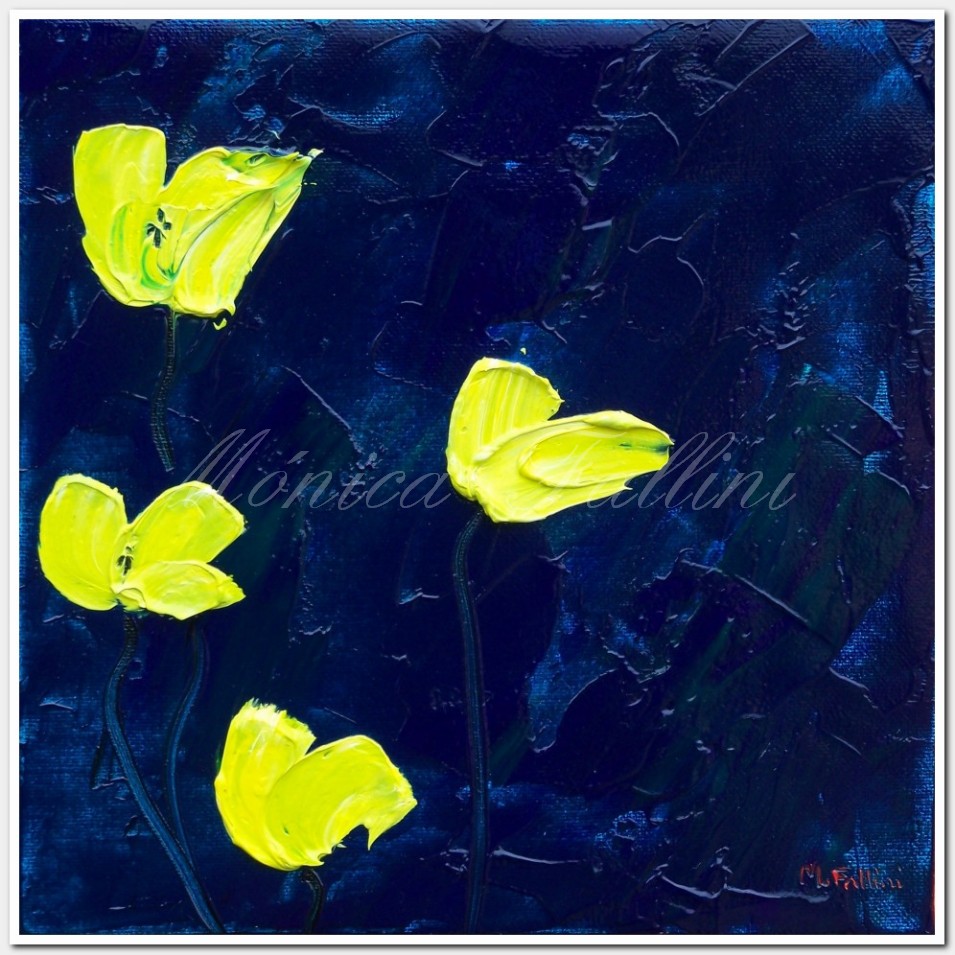 Painting titled 'Poppies...daily VIII' by Monica Fallini