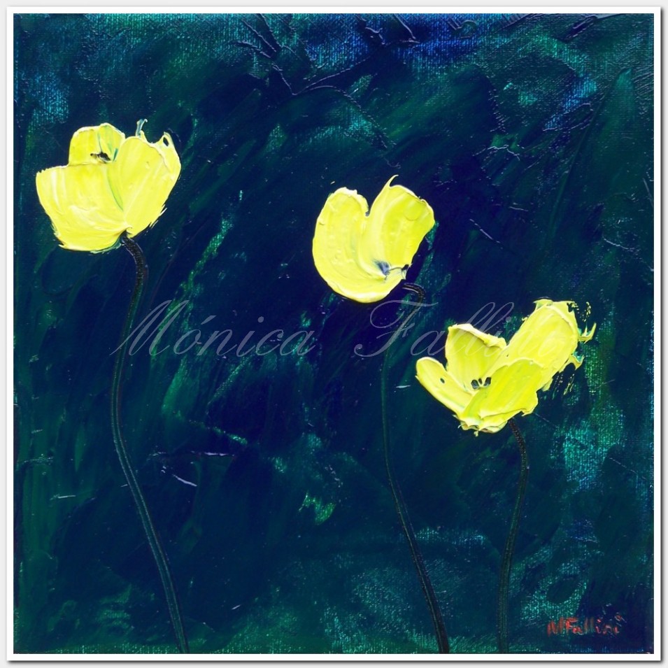 Painting titled 'Poppies...daily VII' by Monica Fallini