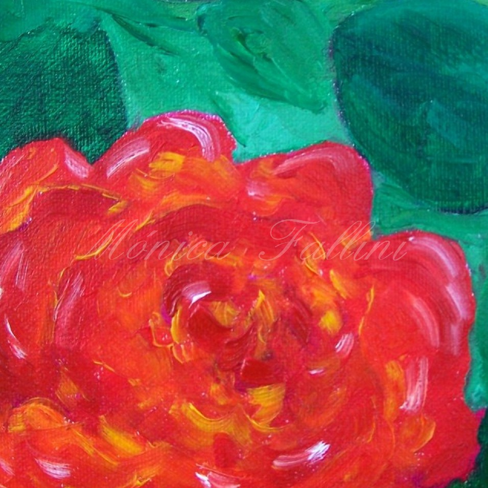 Painting titled 'A single Rose' by Monica Fallini