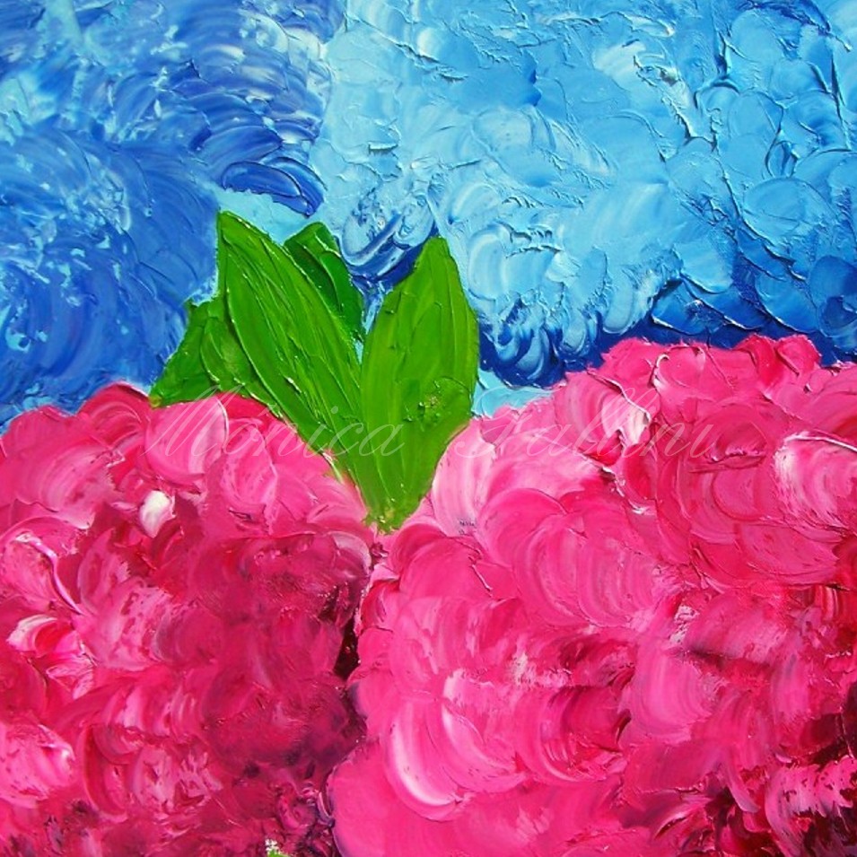 Painting titled 'A dream of Hydrangeas 13' by Monica Fallini