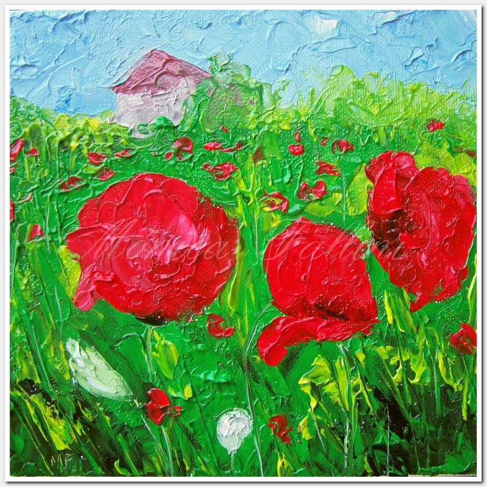 Painting titled 'Poppies' field # 2' by Monica Fallini