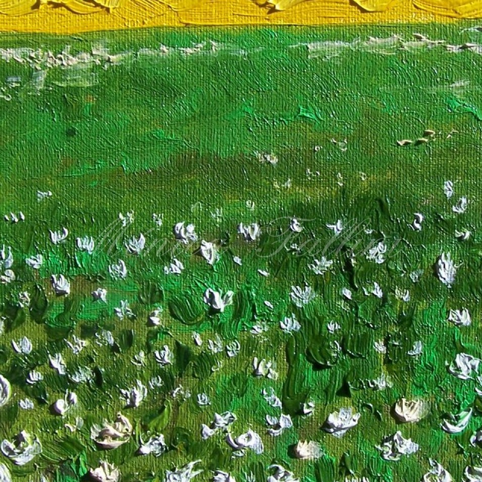Painting titled 'Field of Chrysanthemums' dream.' by Monica Fallini