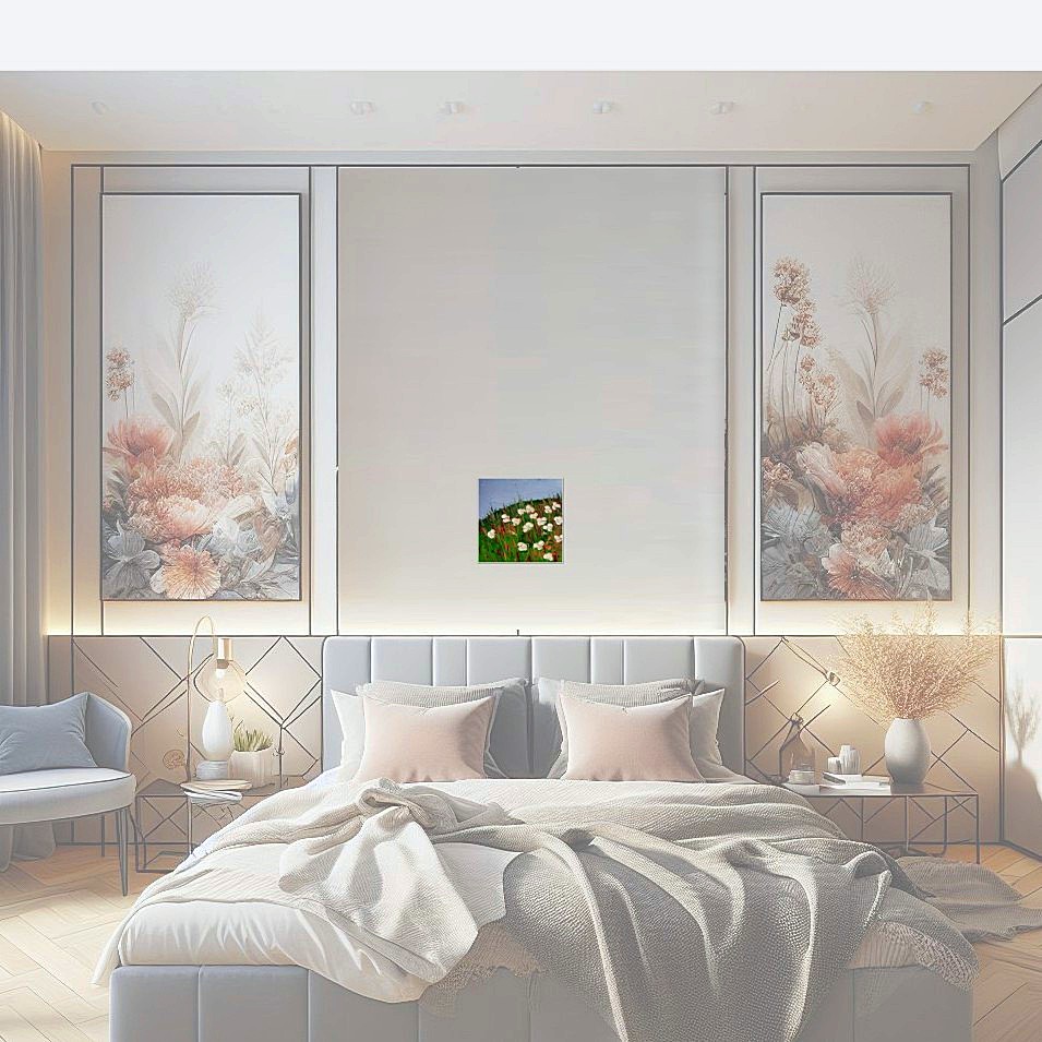 Painting titled 'A dream of white flowers' by Monica Fallini
