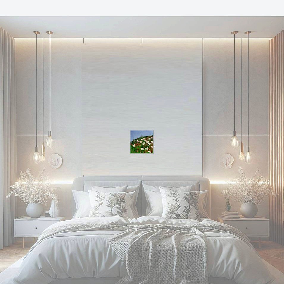 Painting titled 'A dream of white flowers' by Monica Fallini