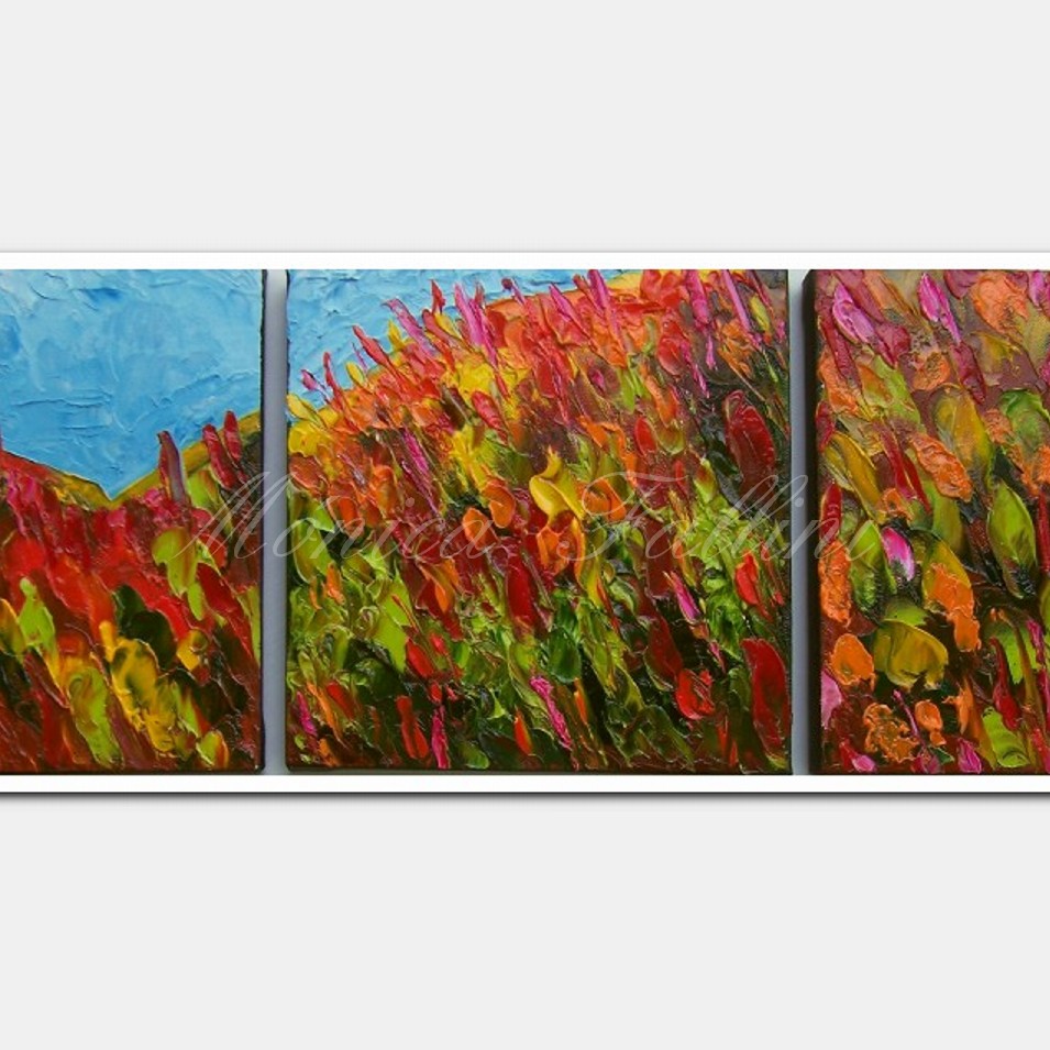 Painting titled 'Surrounded by flowers' by Monica Fallini