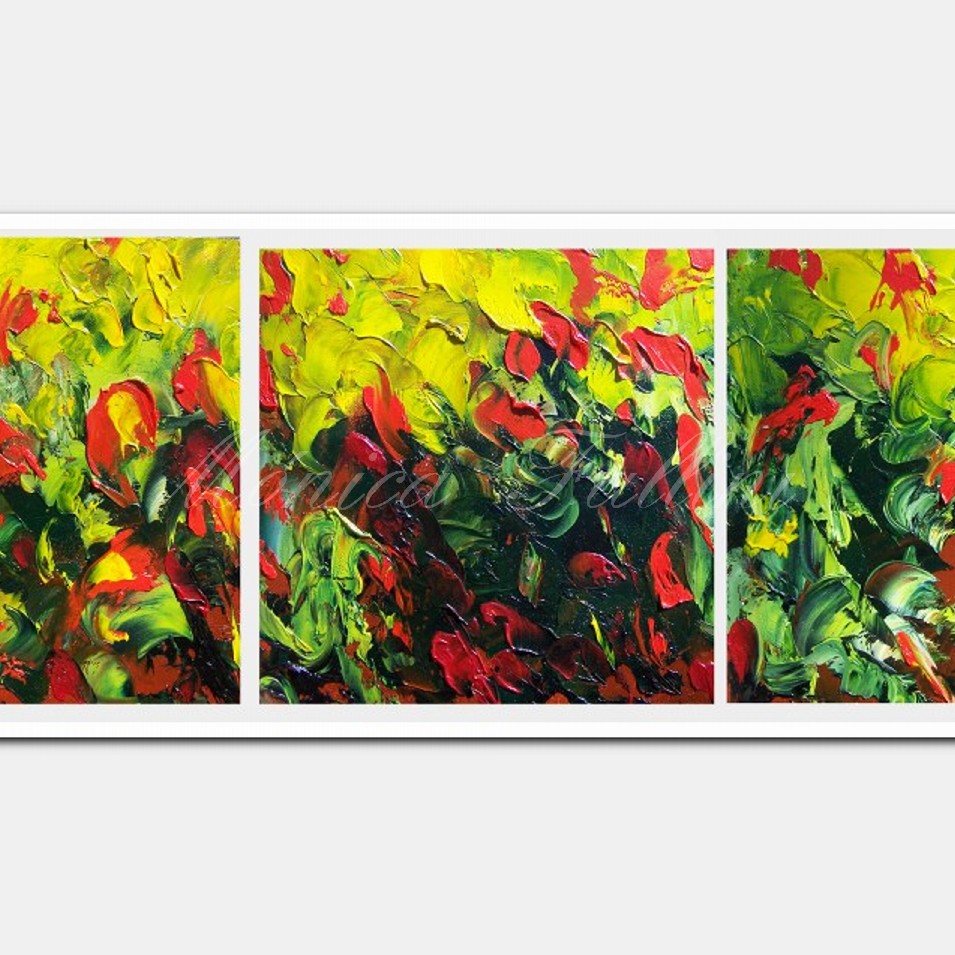 Painting titled 'Wild flowers' garden' by Monica Fallini