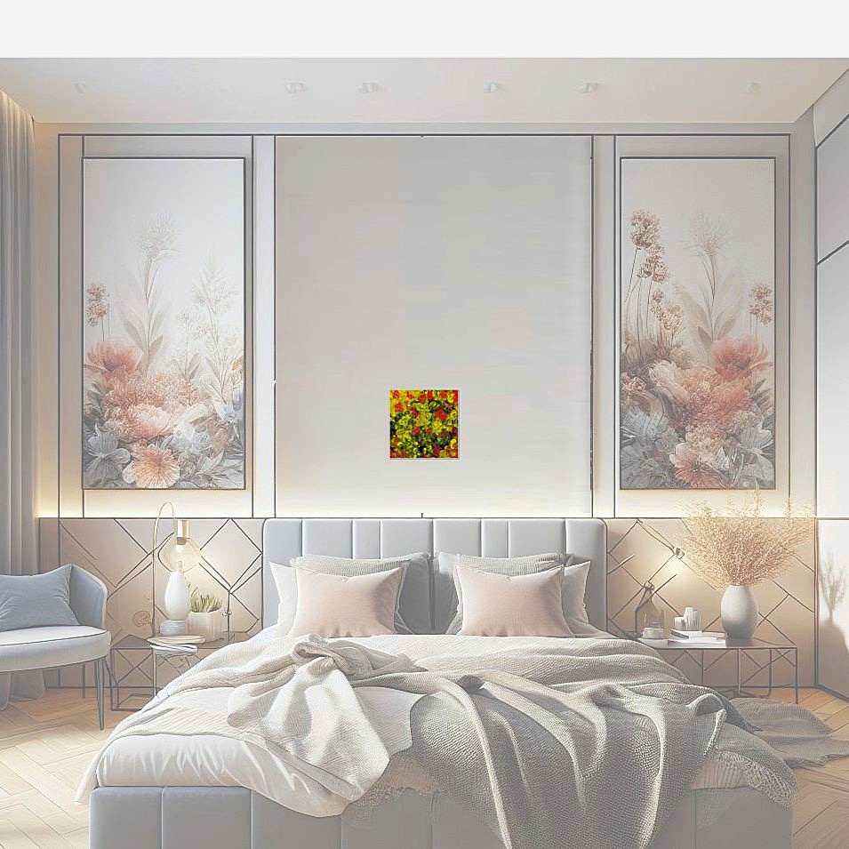 Painting titled 'Surrounded by flowers # V' by Monica Fallini