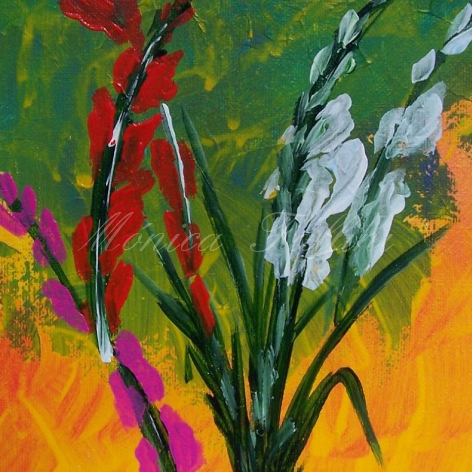 Painting titled 'Gladiolus dream' by Monica Fallini