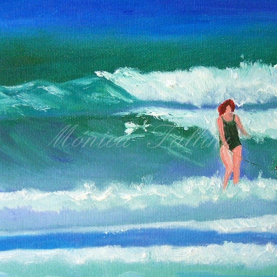 Painting titled 'Galveston # 4. Surf study. ' by Monica Fallini