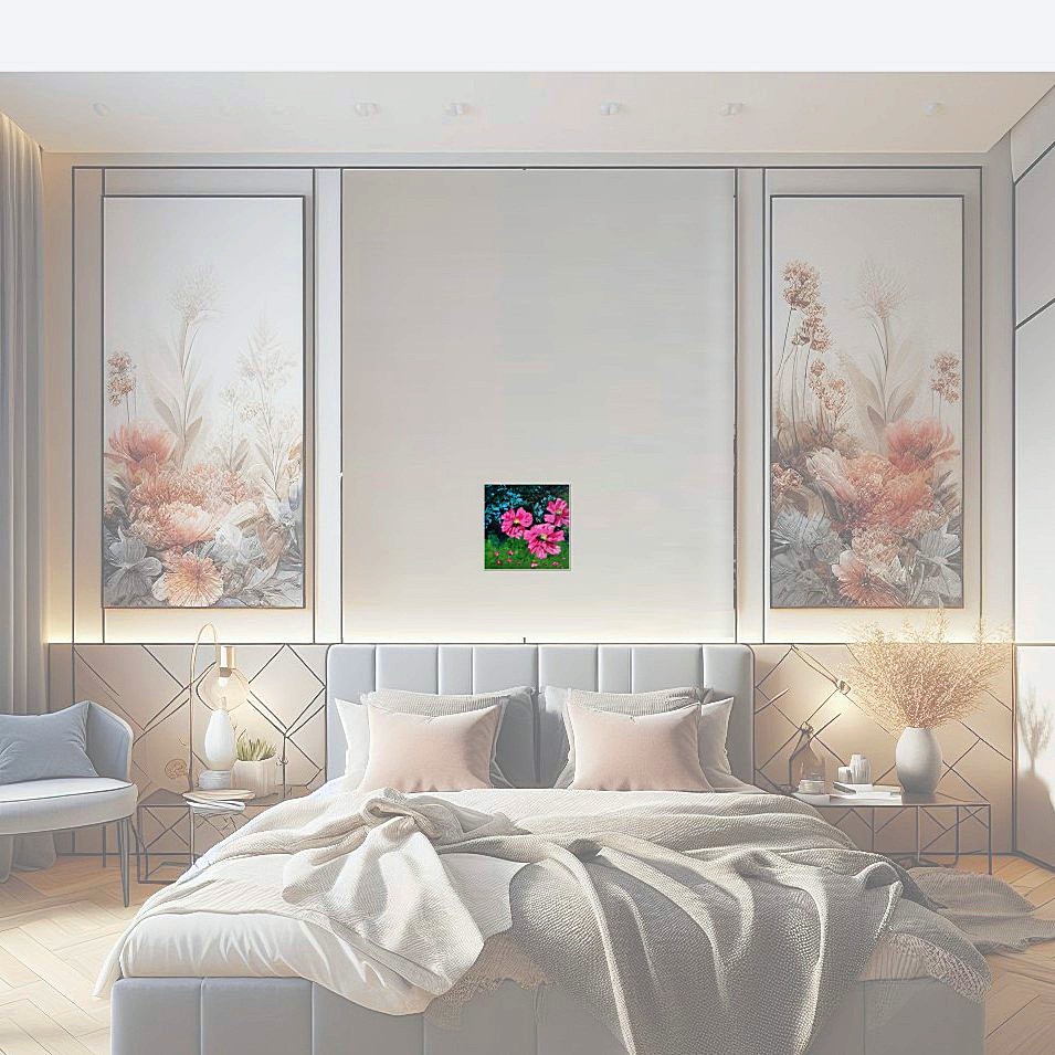 Painting titled 'Pink beauties # III' by Monica Fallini