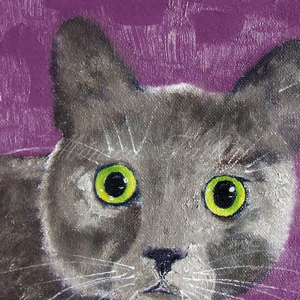 Painting titled 'Cat Nacho' by Monica Fallini