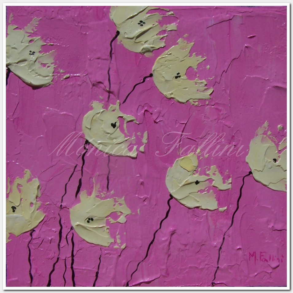 Painting titled 'Vanilla Poppies I' by Monica Fallini
