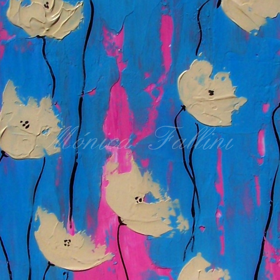 Painting titled 'Vanilla Poppies II' by Monica Fallini
