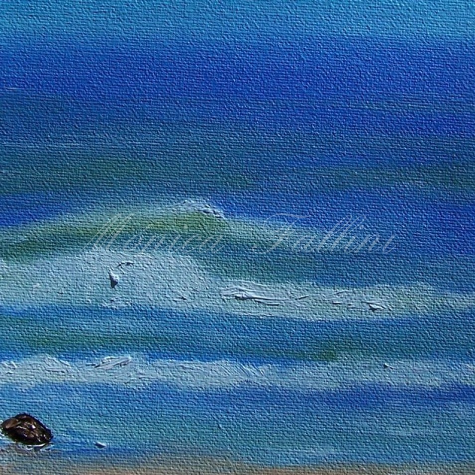 Painting titled 'Galveston XV, foggy horizon' by Monica Fallini