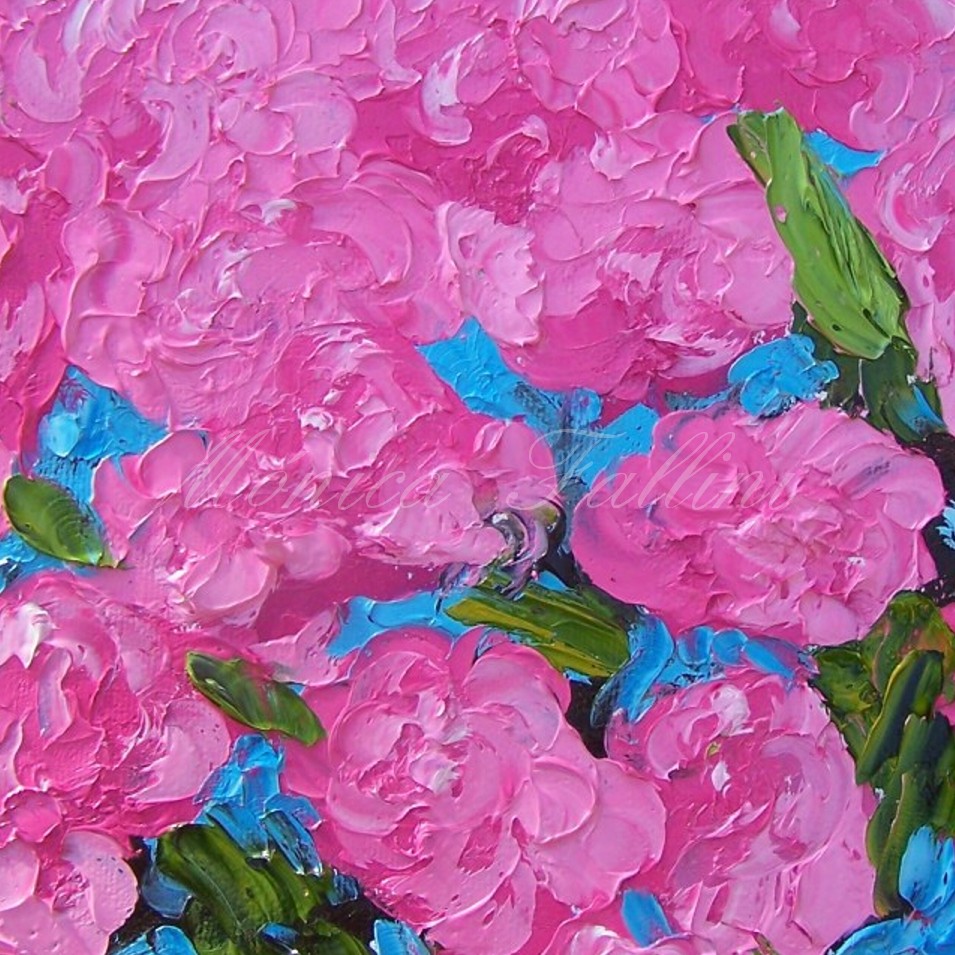 Painting titled 'Pink Hydrangeas' by Monica Fallini