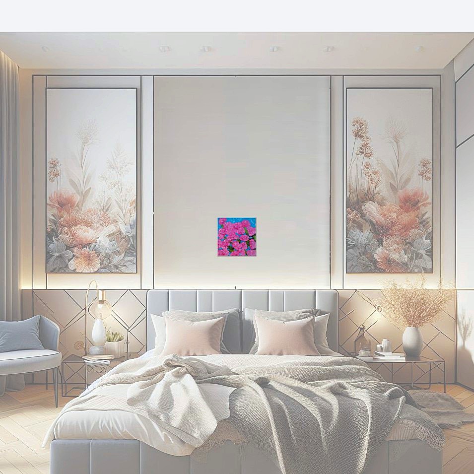Painting titled 'Pink Hydrangeas' by Monica Fallini