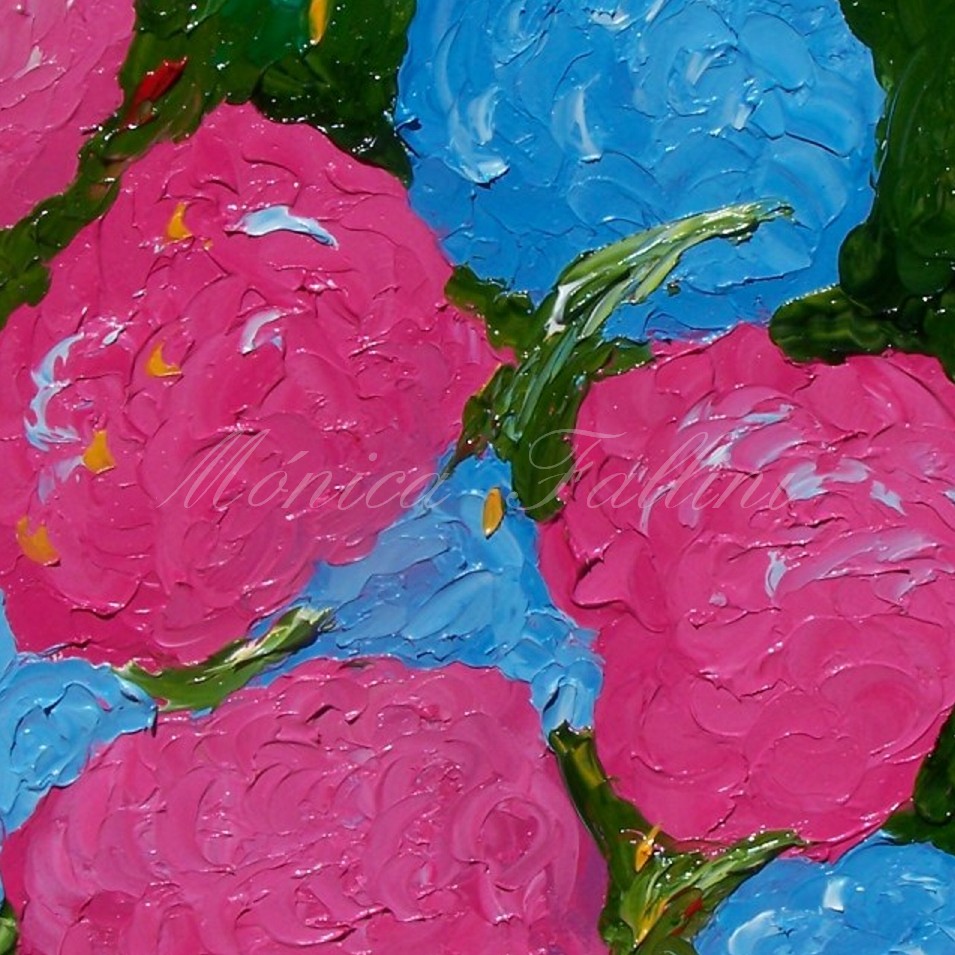Painting titled 'Dreaming on my grandmother's garden' by Monica Fallini
