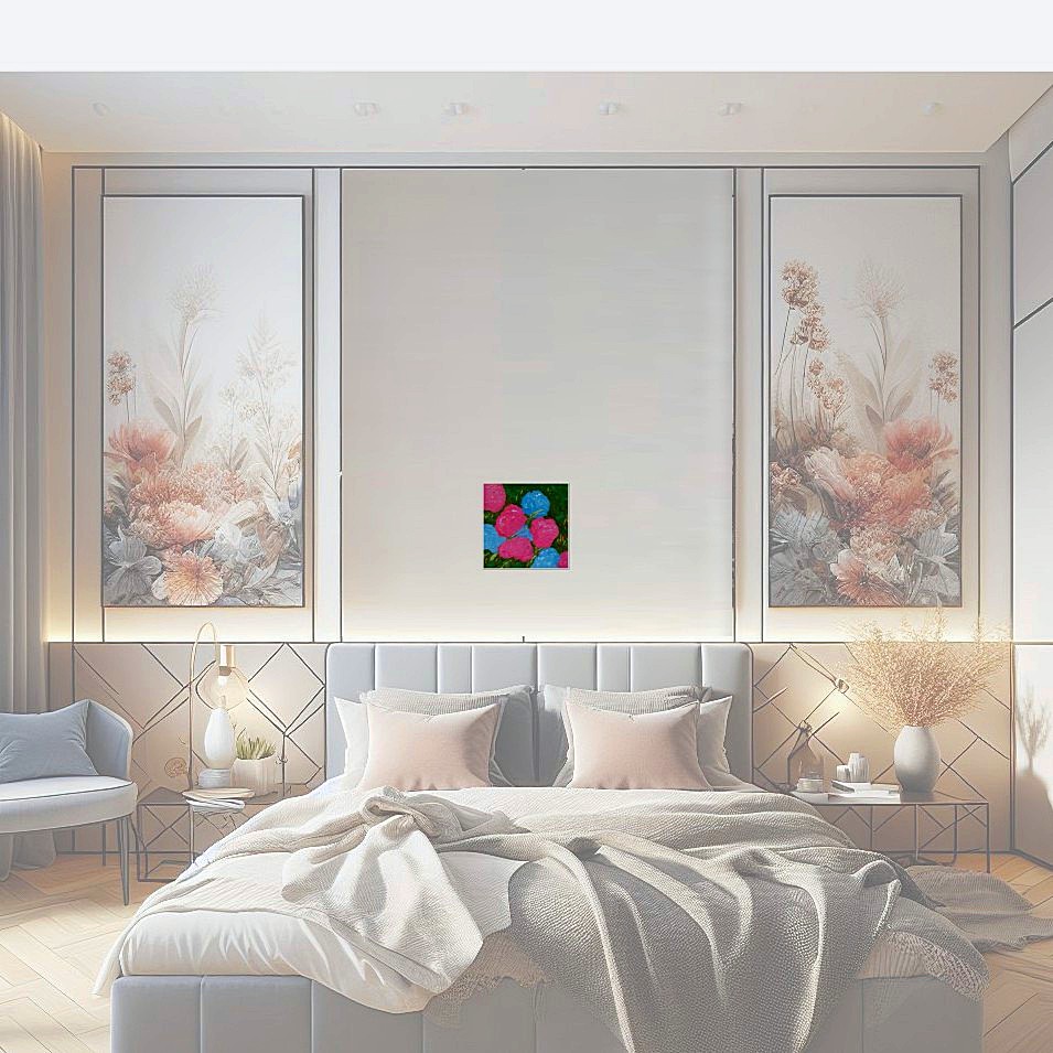 Painting titled 'Dreaming on my grandmother's garden' by Monica Fallini