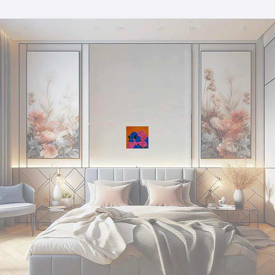 Painting titled 'Hydrangeas Melodies' by Monica Fallini