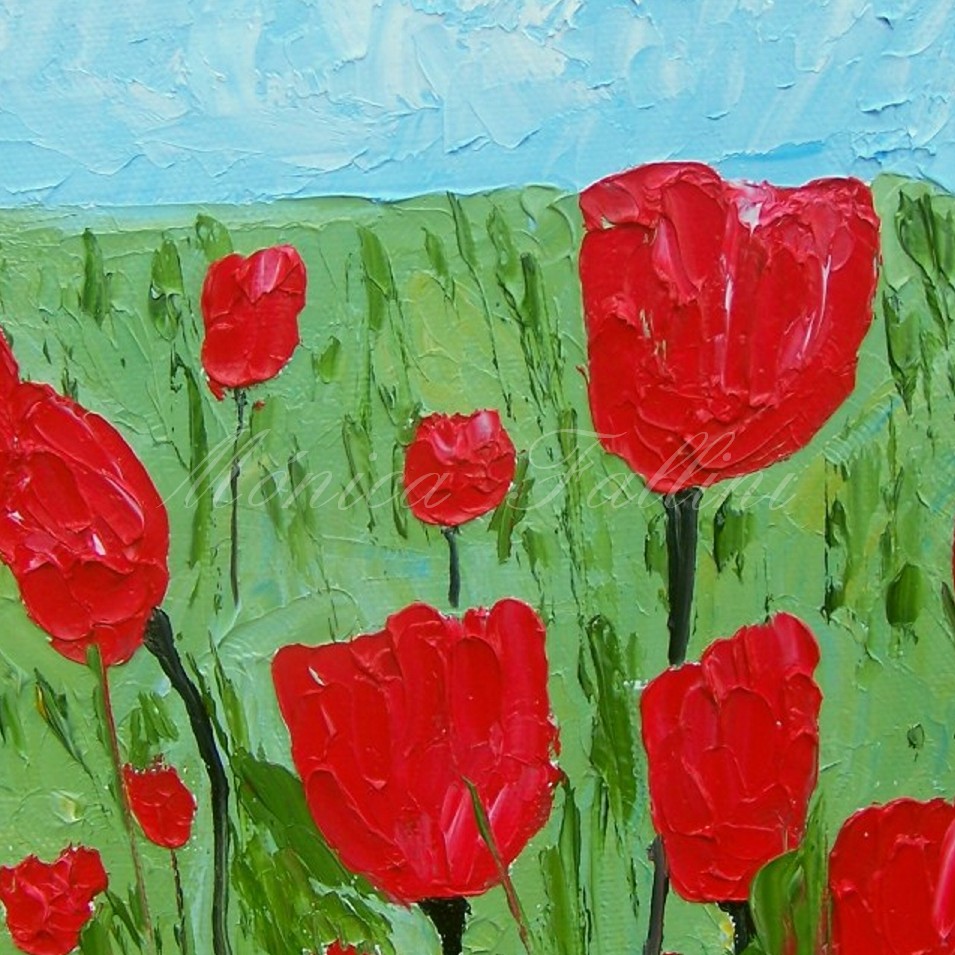 Painting titled 'Where the tulips grow' by Monica Fallini